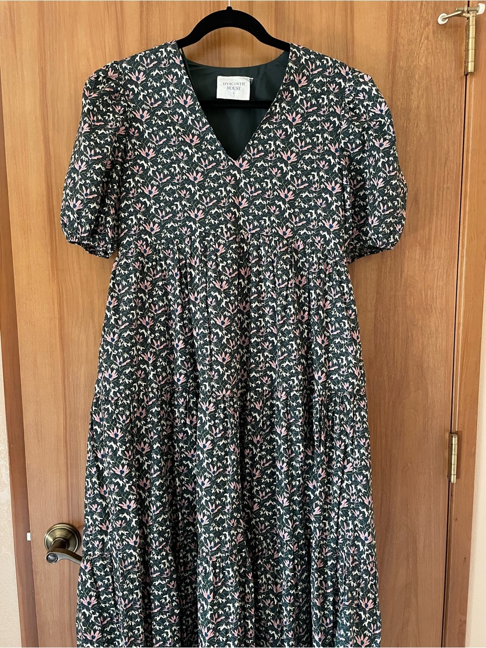 Tuckernuck Hyacinth House Green and pink floral dress S